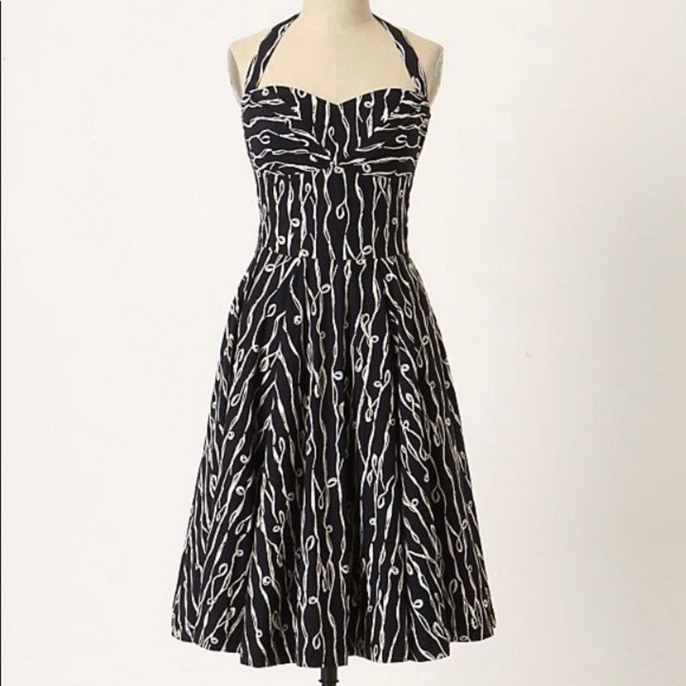 Anthro - 💫Traced Twirls Halter Dress💫
